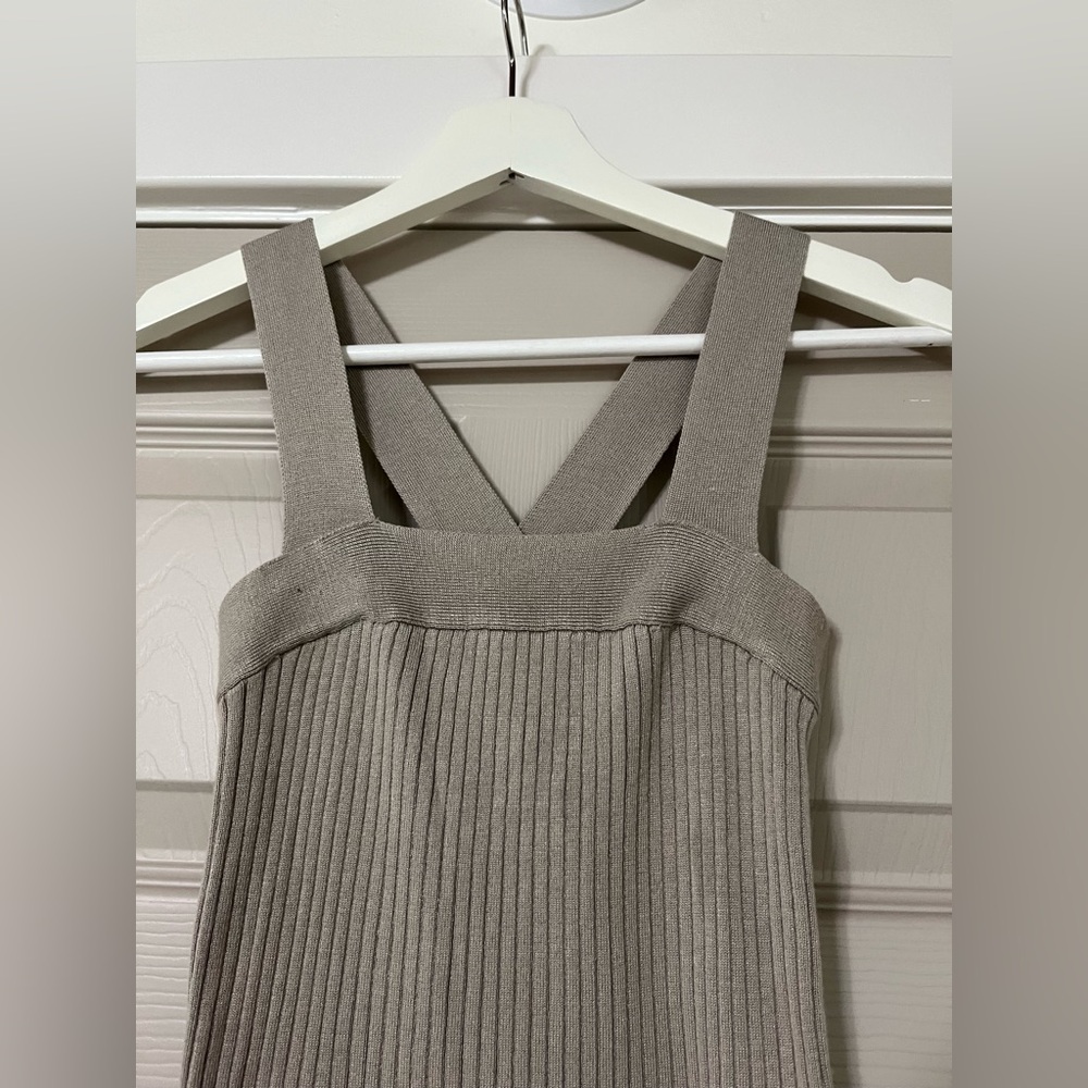 Forever 21 Midi Ribbed Knit Sweater Dress with cross straps - Picture 3 of 8